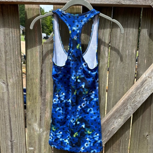 Lululemon Cool Racerback Windy Blooms Multicolor Blue Tank Top - Picture 8 of 9